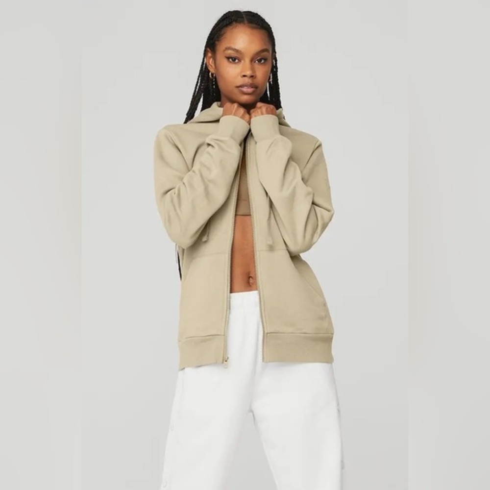 ALO Yoga Everyday Full Zip Hoodie in California Sand